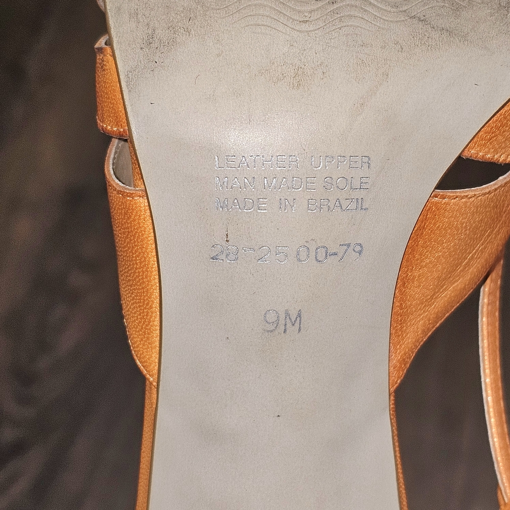 Cathy Jean Brazil Strappy Orange 4" Stilleto Heels Sandal Women's Size 9M - Picture 5 of 7